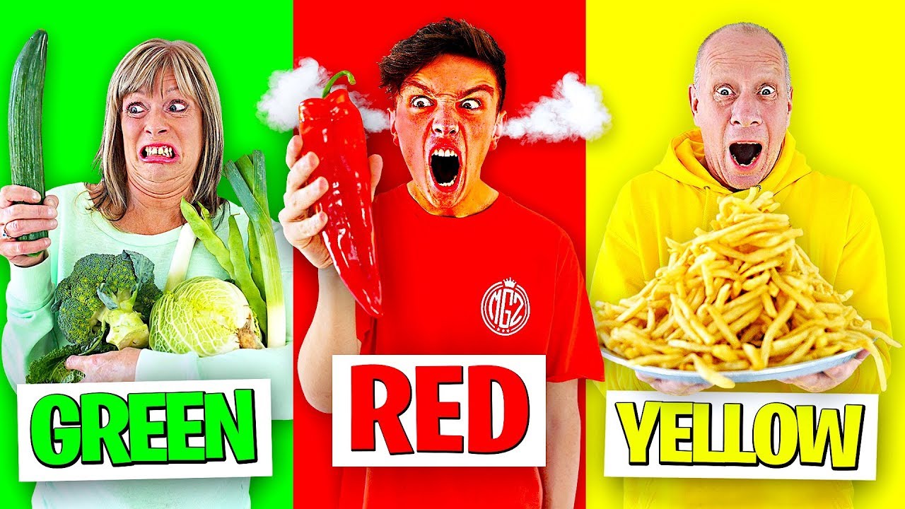 Eating Only ONE Color of Food for 24 Hours - Challenge