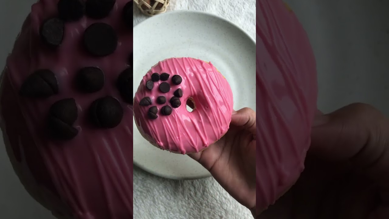 Strawberry glazed donut so delicious