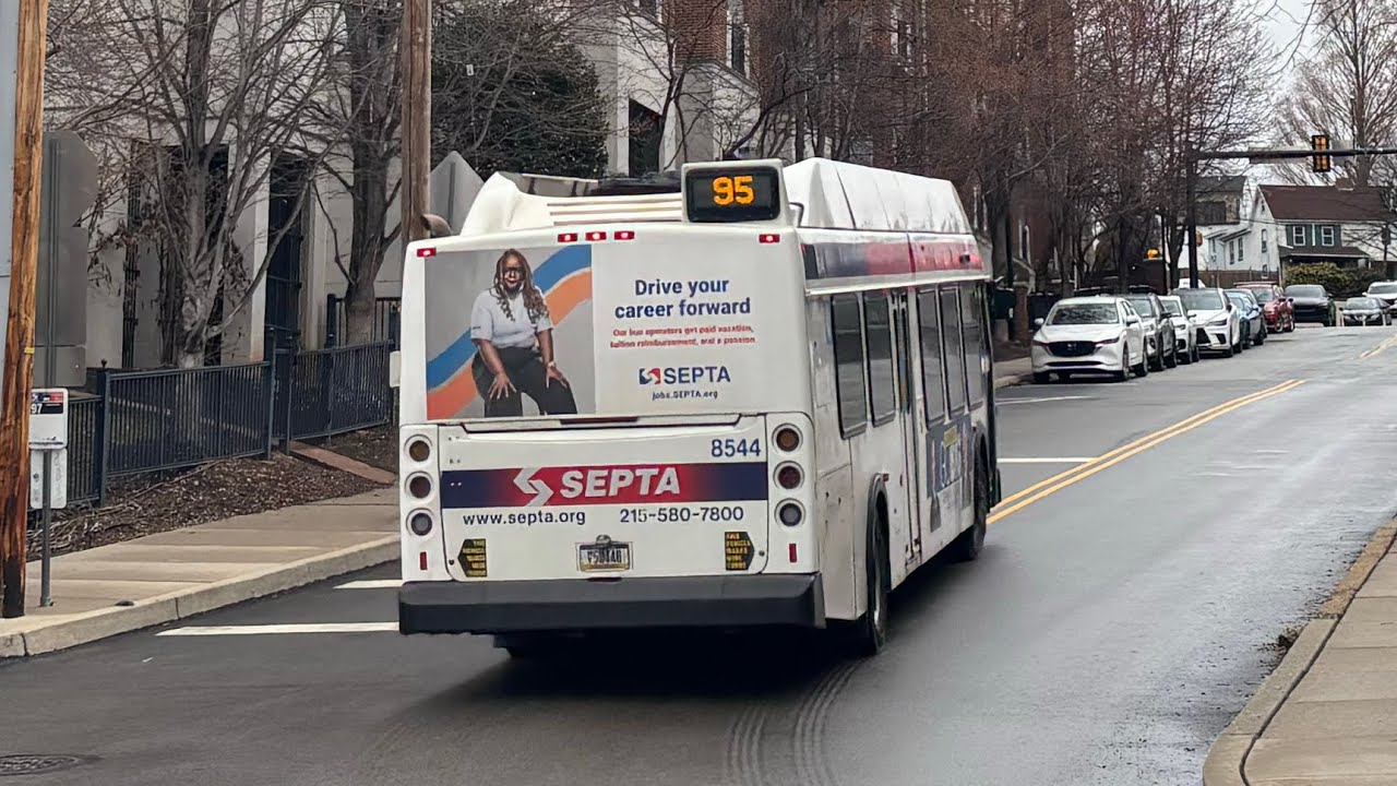 RESTYLED! 2011 New Flyer DE40LF 8544 on the 95 to Gulph Mills (Outside of Plymouth Meeting Mall)