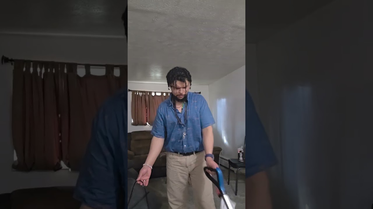 Tyroneninjaghost a fun way to clean the carpet with a carpet cleaner singing and dancing 