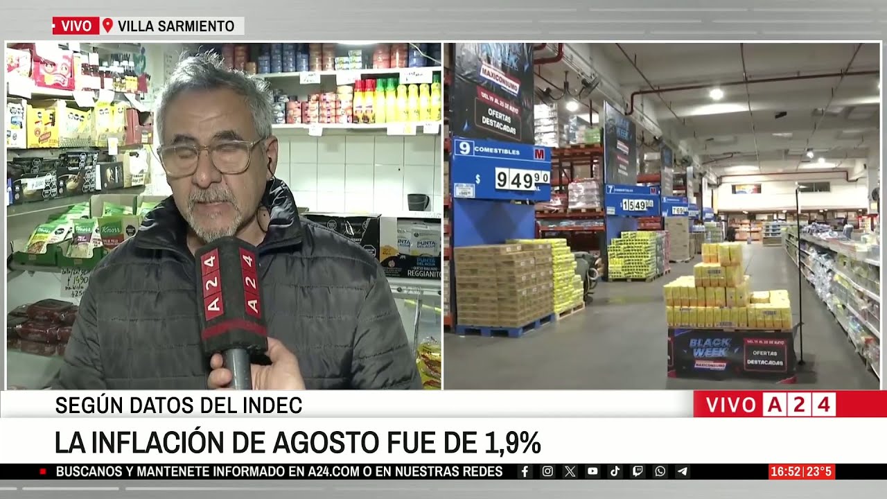 🛒 INFLACIÓN DE AGOSTO 2025: EL INDEC ARROJÓ UNA SUBA DEL 1,9%