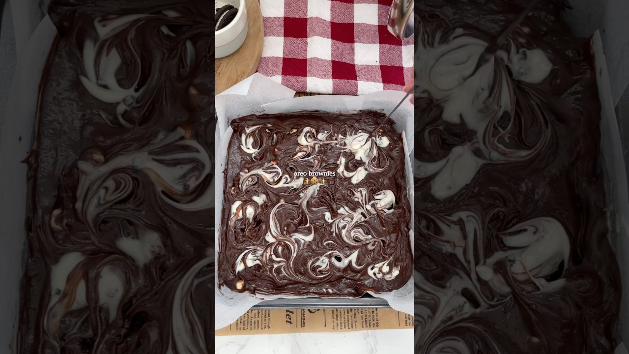 Will you be giving these brownies a try?🍪 #cookiesandcream #brownie #oreo #shorts #oreos
