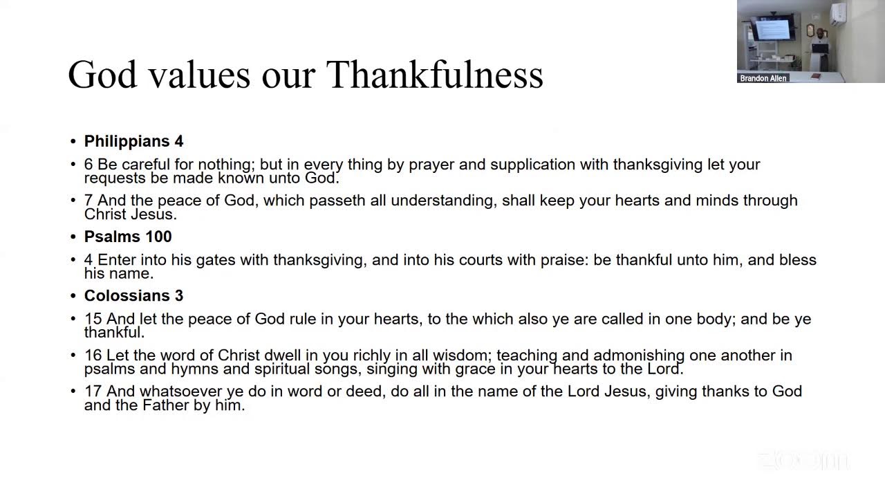 Sabbath fellowship: Thankful Unto God