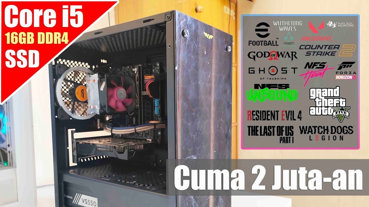 Rakit PC Gaming Core i5 DDR4 Murah, cuma 2 jutaan! Lancar Wuthering Waves, Delta Force, Fifa PES
