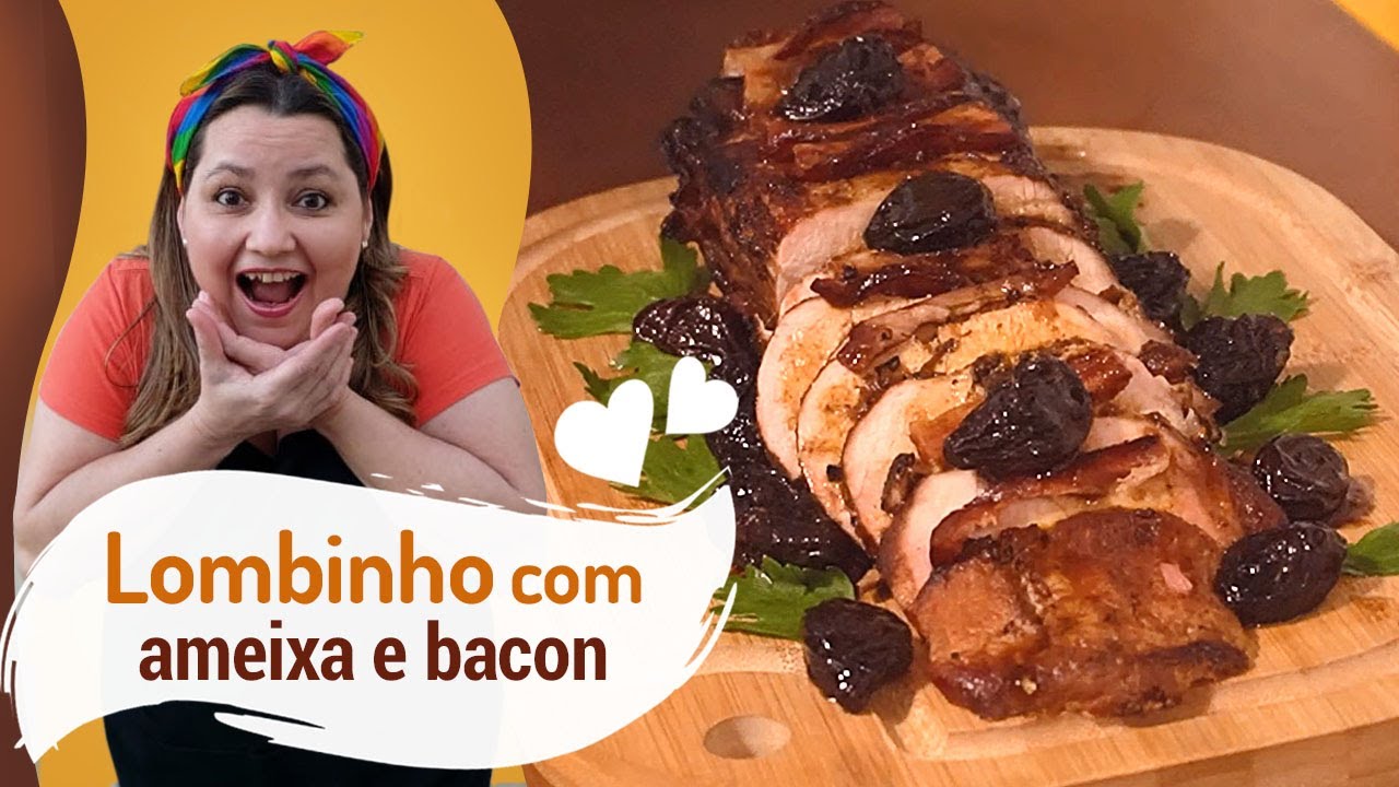 Lombinho Suíno com ameixa e bacon | Assado na marinada de laranja | Incrível