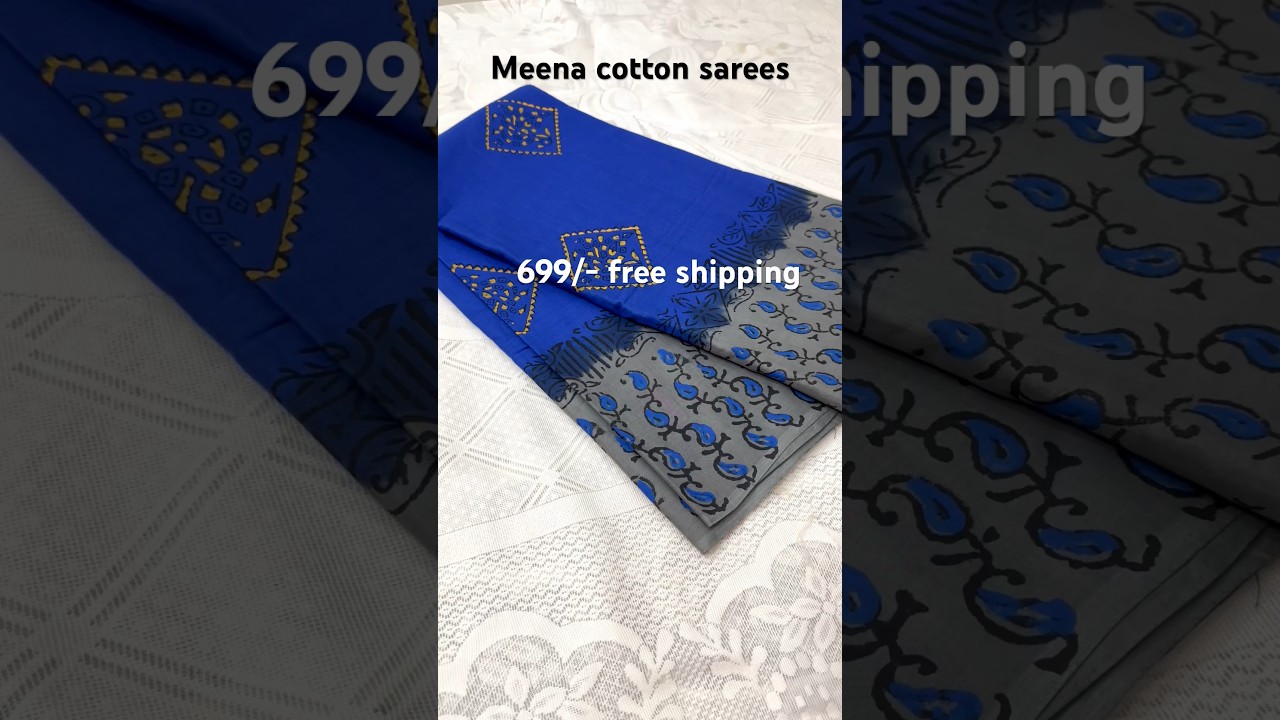 MEENA COTTON SAREES 699/- Free shipping #meenacotton #cottonsareesonlineshopping #cottonsareees