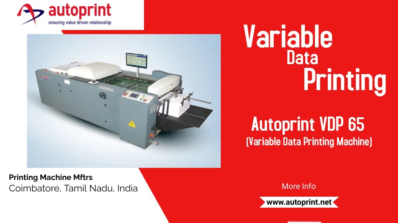 Barcode and QR Code printing machine | Security printing | Batch Code Printing | Autoprint VDP 65