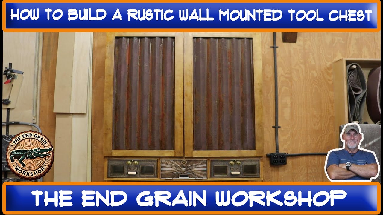 Rustic Wall Tool Cabinet Build | French Cleat Storage with Corrugated Metal Doors