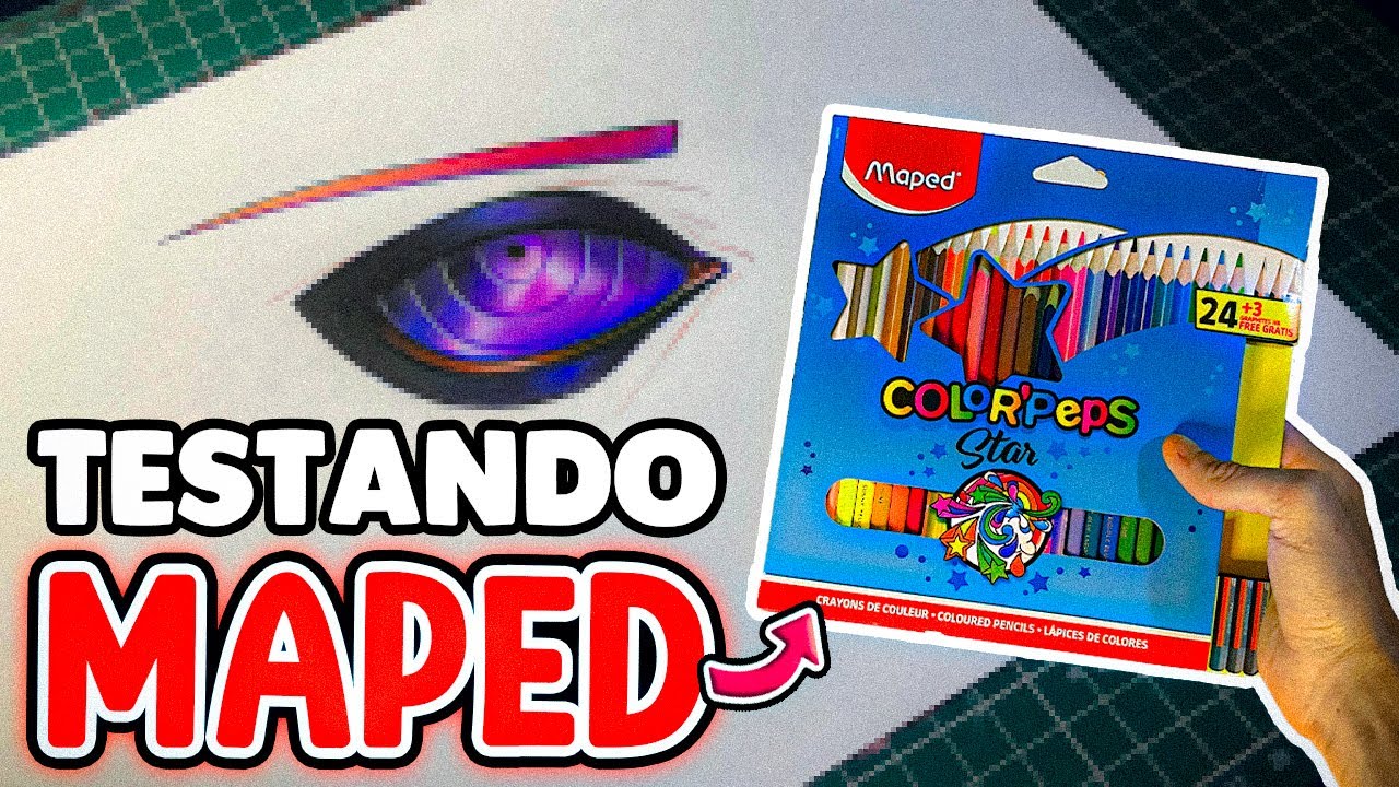 TESTANDO o Lapis de Cor da MAPED! COLOR PEPS! | Drawing - Rinnegan (Naruto Shippuden)