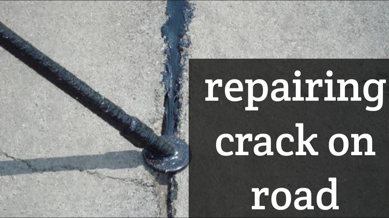 repairing crack on road | rubberization road crack