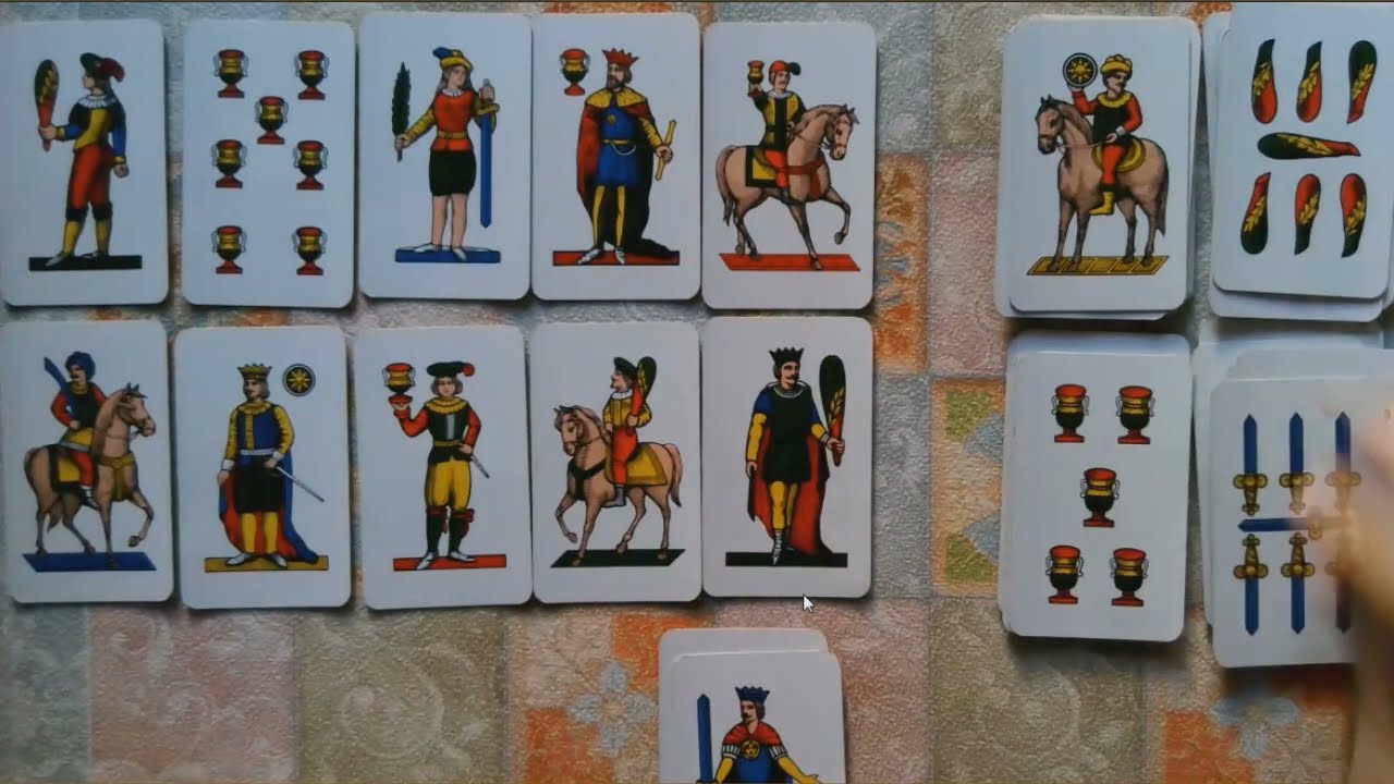 SOLITARIO A 5 A 5 con le carte NAPOLETANE
