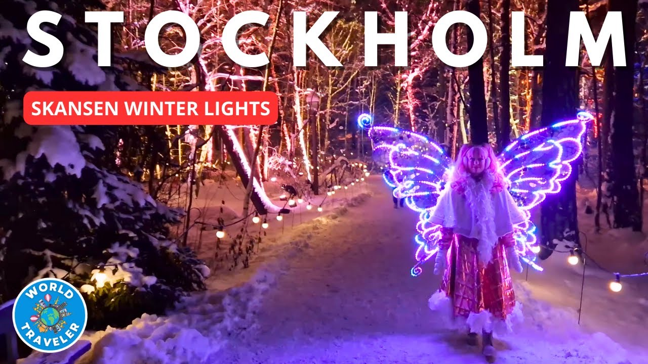 Stockholm, Sweden - Skansen Winter Lights - 4K December 2023