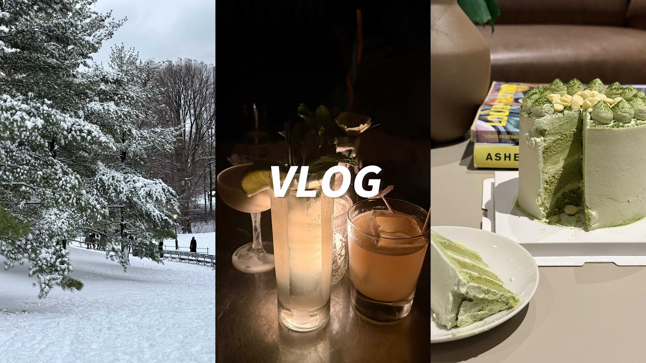 VLOG｜纽约跨年/2025最后一周/中央公园雪景/亲友局/喝酒玩牌探店/泰餐烧烤釜山菜/十周年纪念日