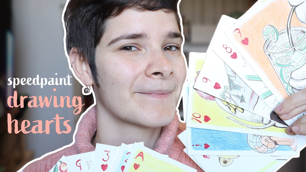 Drawing Hearts Playing Cards - art challenge ( inktober project)