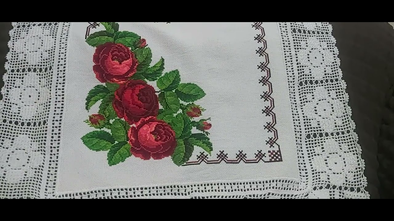 NUEVO VIDEO 😍SERVILLETAS EN PUNTO DE CRUZ CON FLORES ⚘🌹🪴