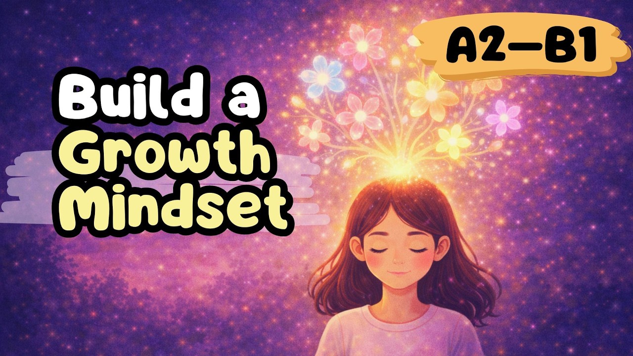 How to Have a Growth Mindset | Simple English with Glow & Grow (A2–B1 Listening Practice)