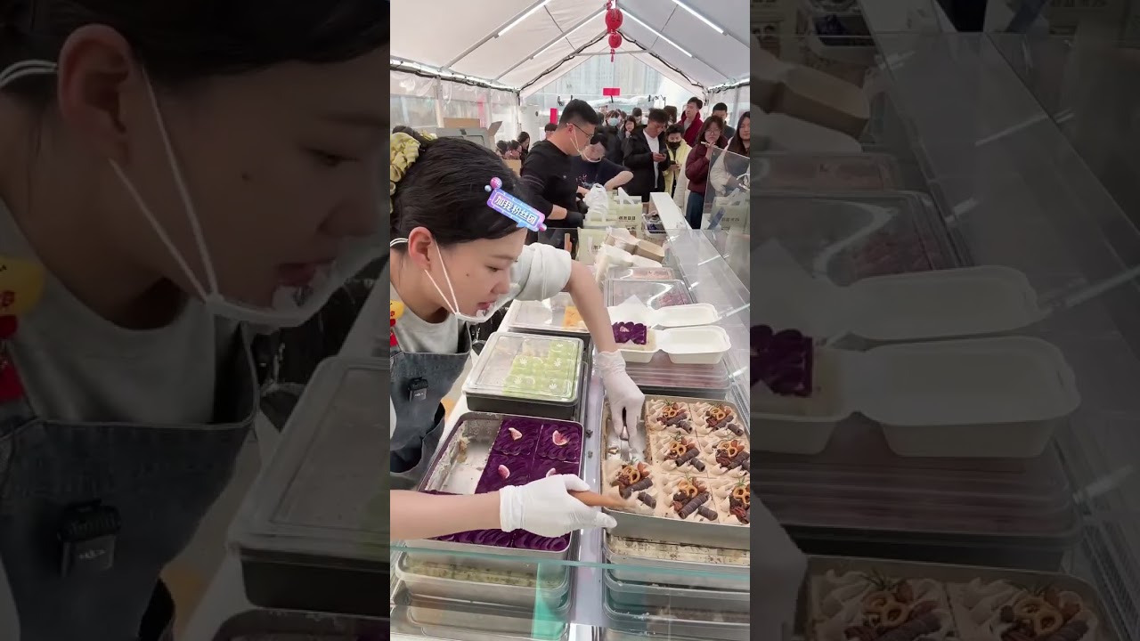 姐姐的提拉米苏出摊啦，快来一起感受这现场的火爆气氛，甜蜜值拉满！🍰✨#路边摊美味