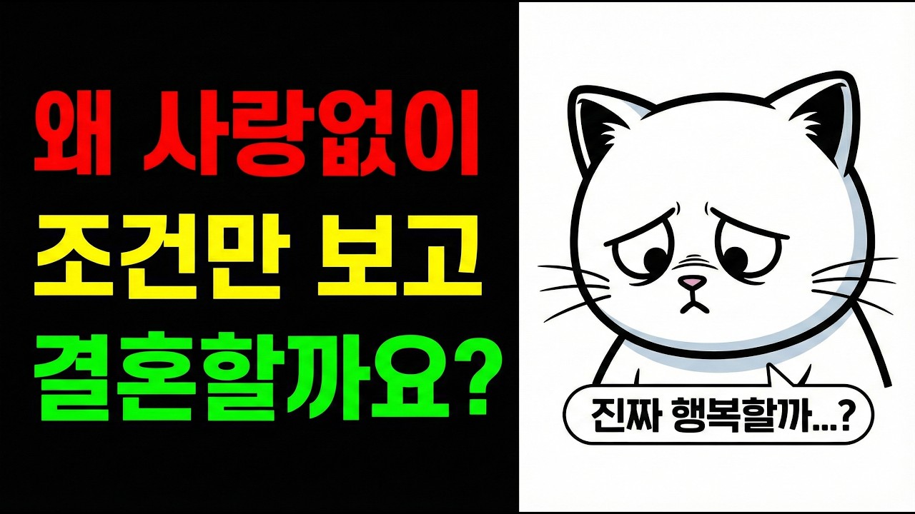 사랑없이 조건만 보고 결혼하는 남자들 심리