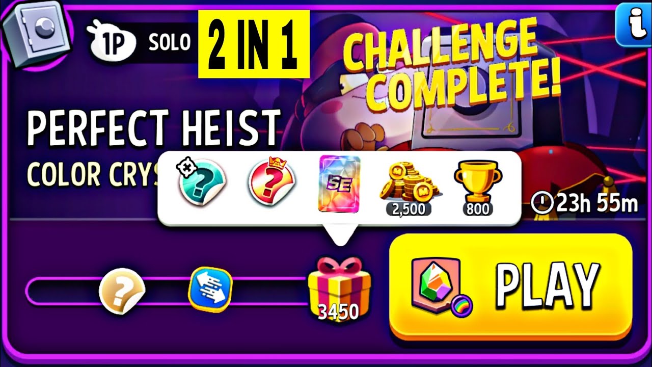 2 Solo color crystals rainbow perfect heist solo challenge | very easy solo | match masters