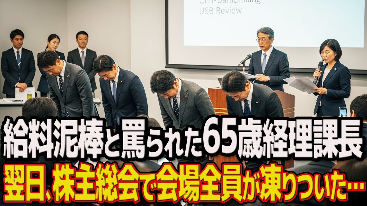 定年の挨拶で笑われた65歳   実は3 2%の株主、翌朝の総会で18億円横領を暴き役員逮捕…