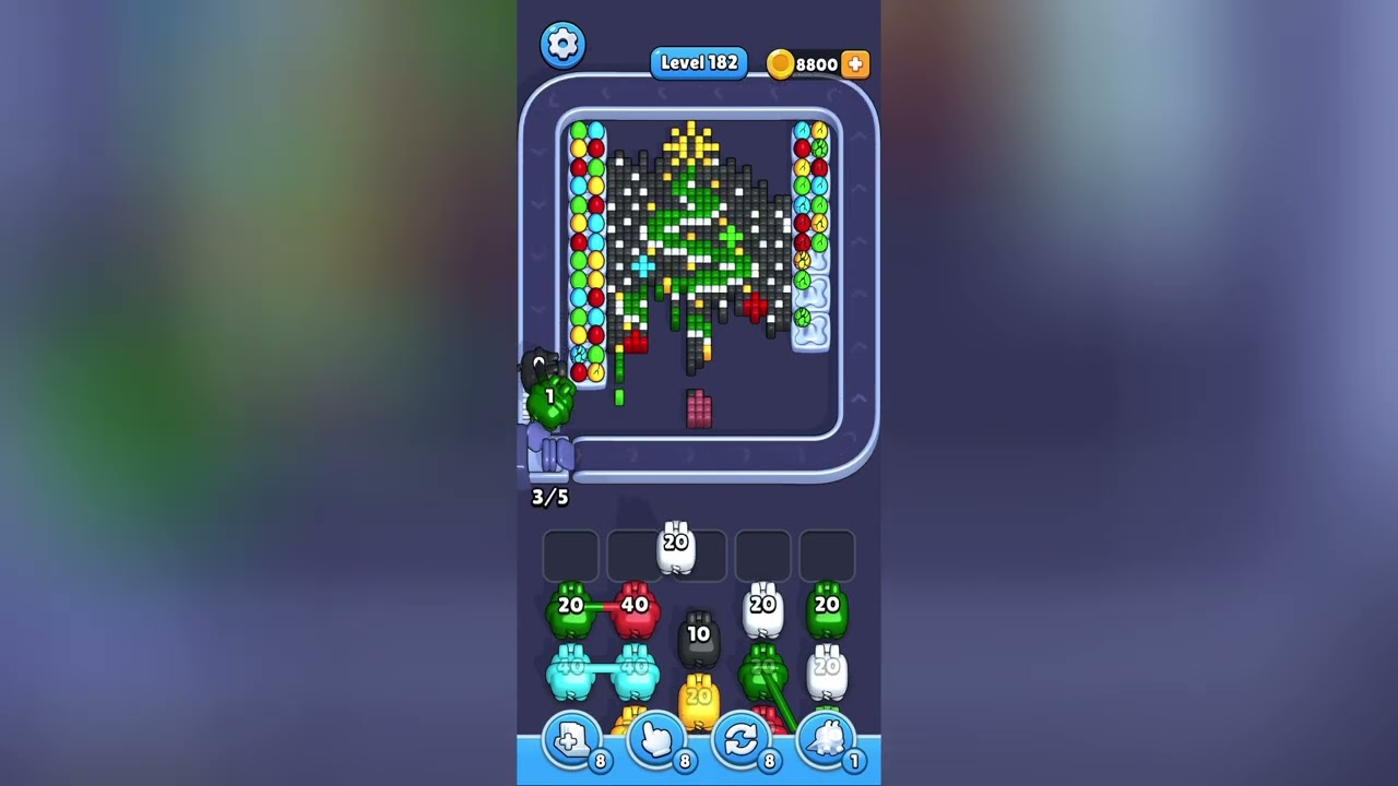 Pixel Flow Level 182 Solution Walkthrough 