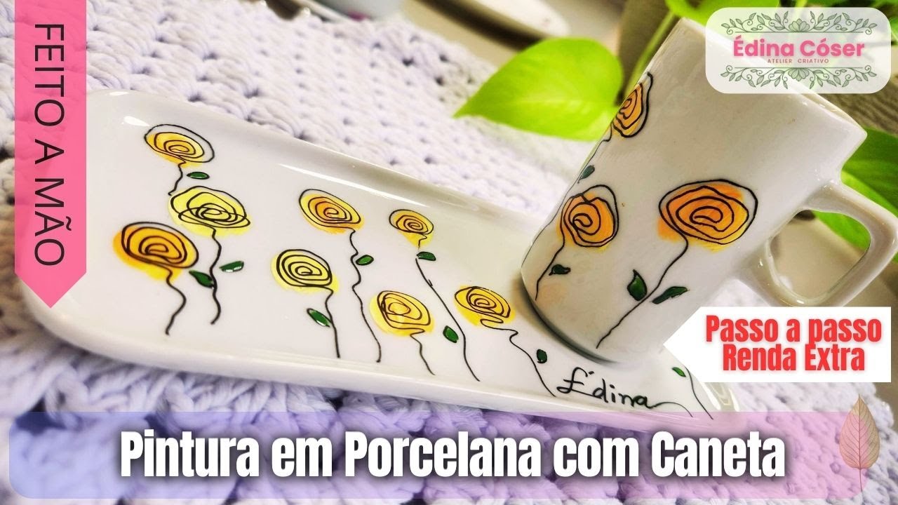 Pintura em Porcelana com Caneta, Aprenda rápido !