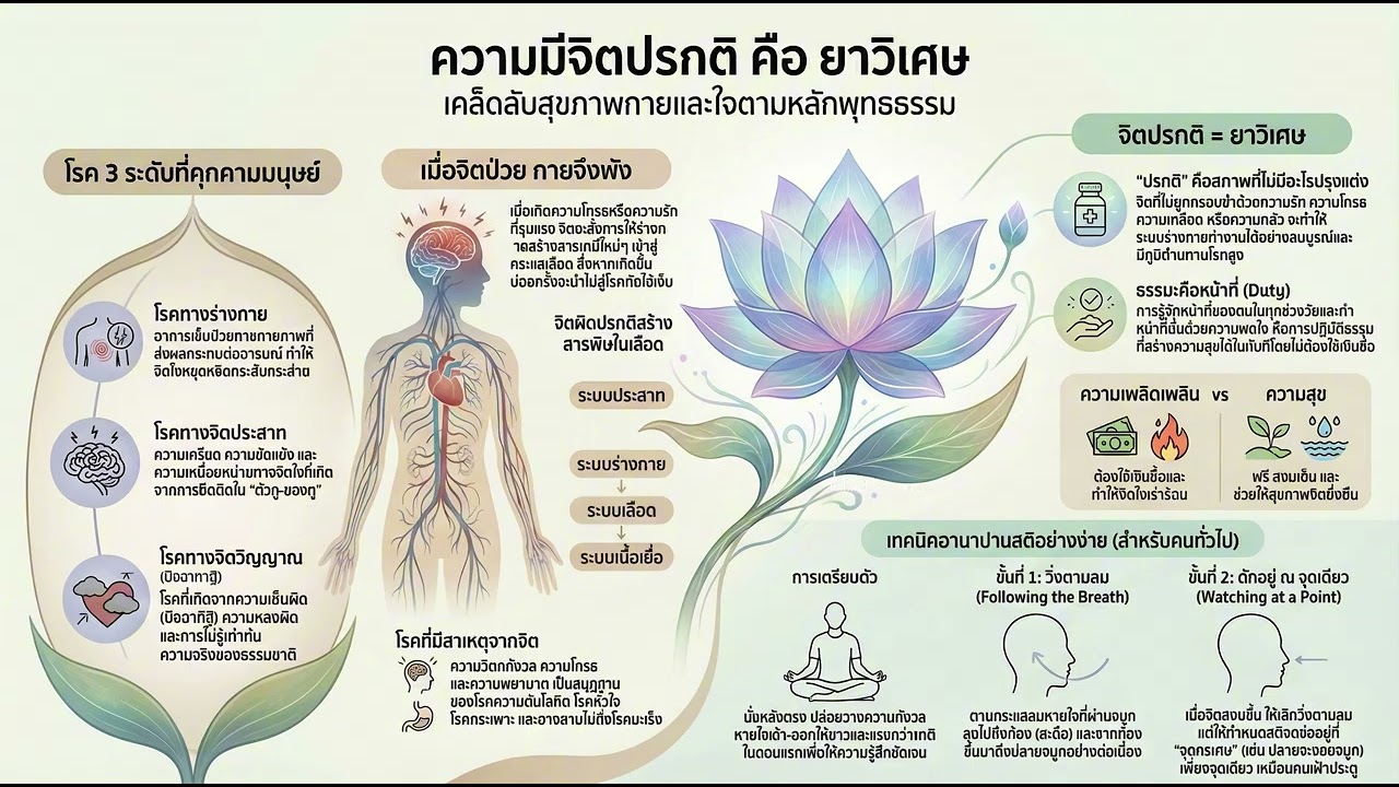 จิตปกติคือยาวิเศษ | พุทธทาสภิกขุ สอนรักษาใจให้หายทุกข์ด้วยอานาปานสติ | ธรรมะบำบัดความเครียด