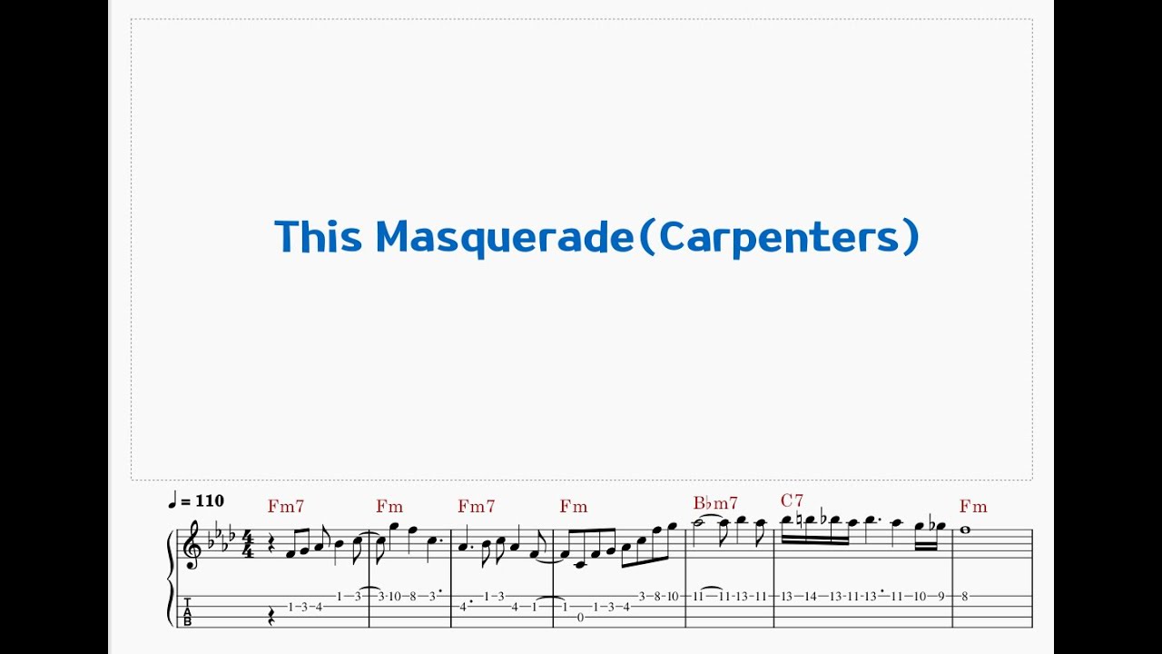 Carpenters 701/This Masquerade/Ukulele music score 우쿨렐레 악보