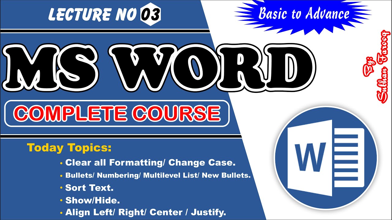 MS word 2016 full Course in Urdu-Hindi Part 3 | ms word tutorial | Word Full Course in Urdu / Hindi