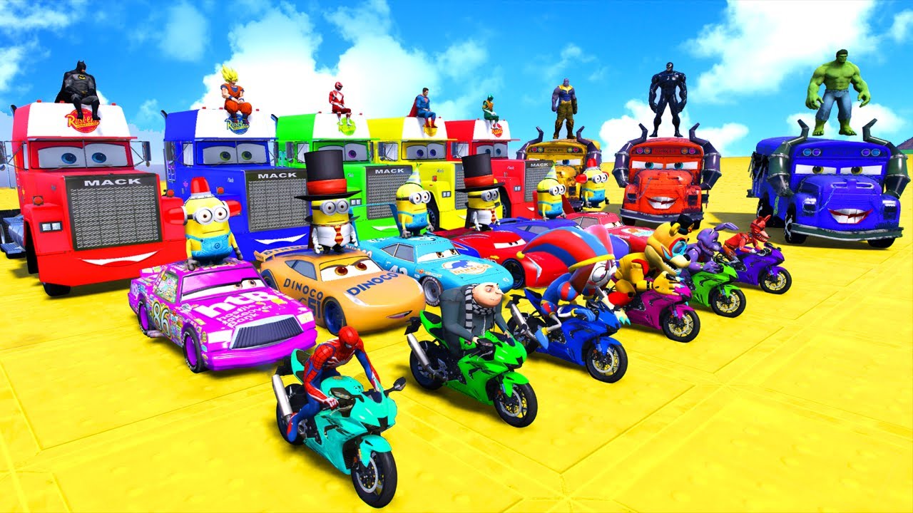 GTA V GAMEPLAY: Spider-Man 2, FNAF, Poppy Playtime Chapter 4 Join in the Epic New Stunt Racing