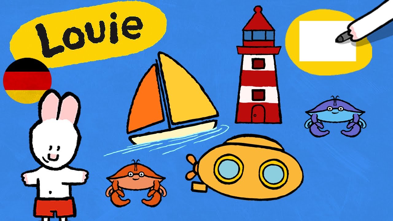 Louie, mal mir - ⛵ Louie, mal mir eine Meereslandschaft 🐙 | Zeichentrickfilm für Kinder 🎨