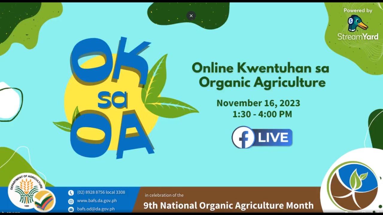 OK sa OA: Online Kwentuhan sa Organic Agriculture - Day 1 - Organic Swine Production