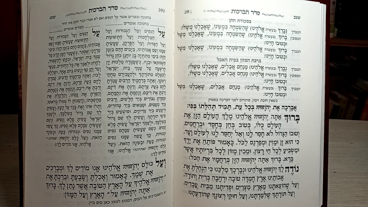 ברכת המזון בנוסח תימני.מבית אבא שלום בן יוסף חדד זצ