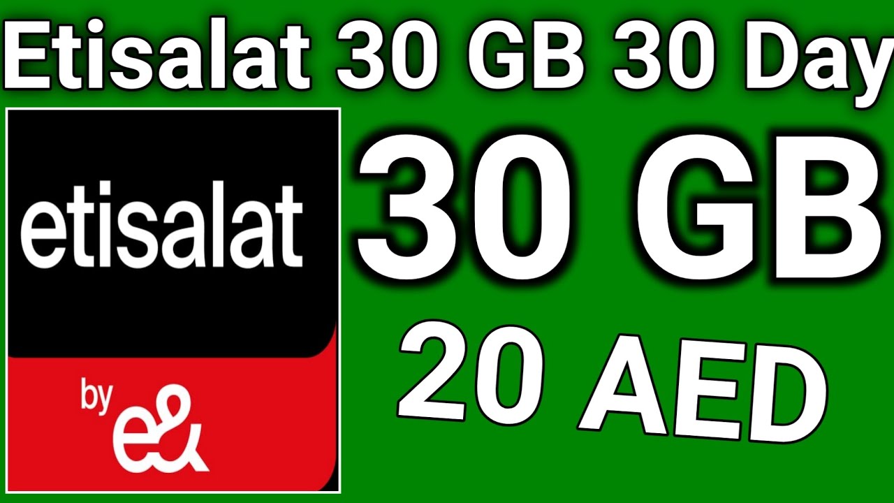 Etisalat 30GB Internet 20 dhiram Monthly | Etisalat 30GB Internet offer | Etisalat 30GB 20 AED