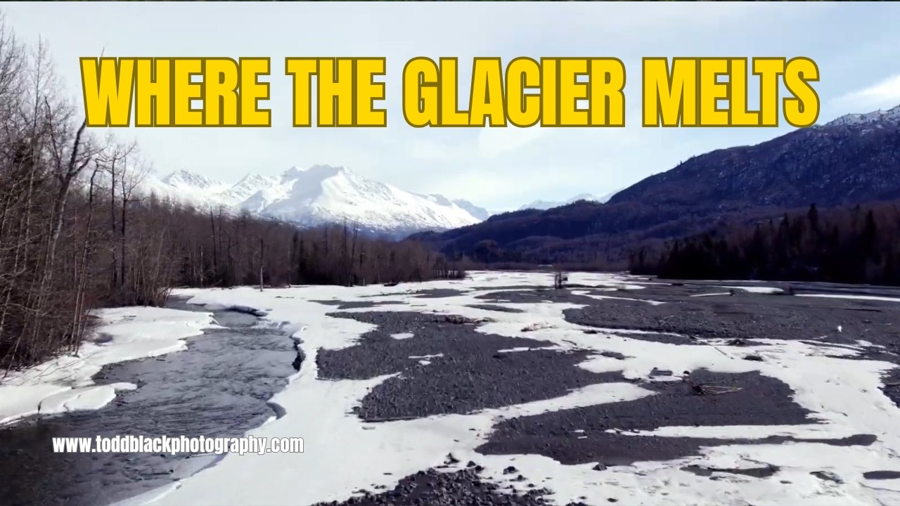 Knik River | Approaching Knik Glacier | Early Spring Aerial Alaska