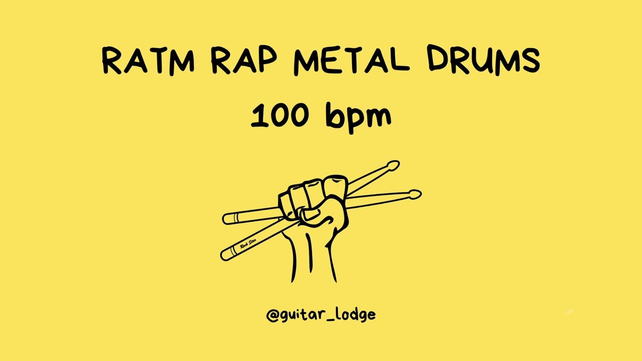 RATM Type Drums - Free Rock Track  - Metronome - 100 BPM