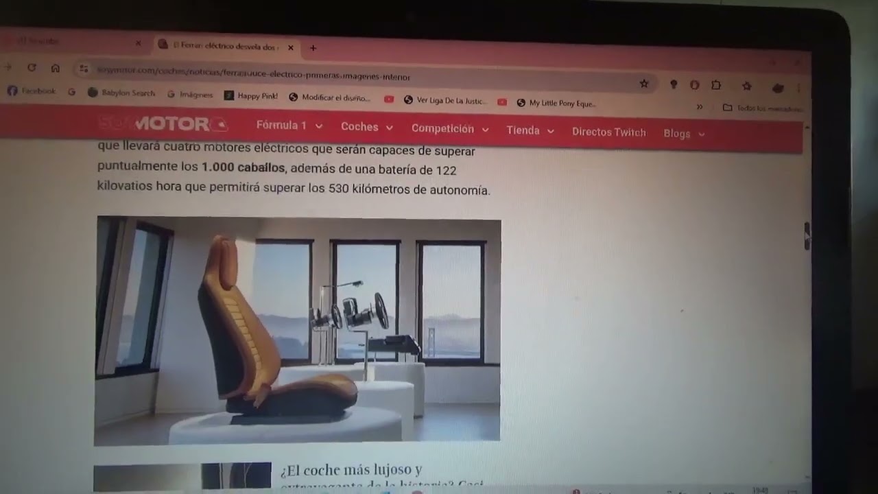 Esta es la sección interior del nuevo Ferrari Luce su 1er modelo 100% eléctrico