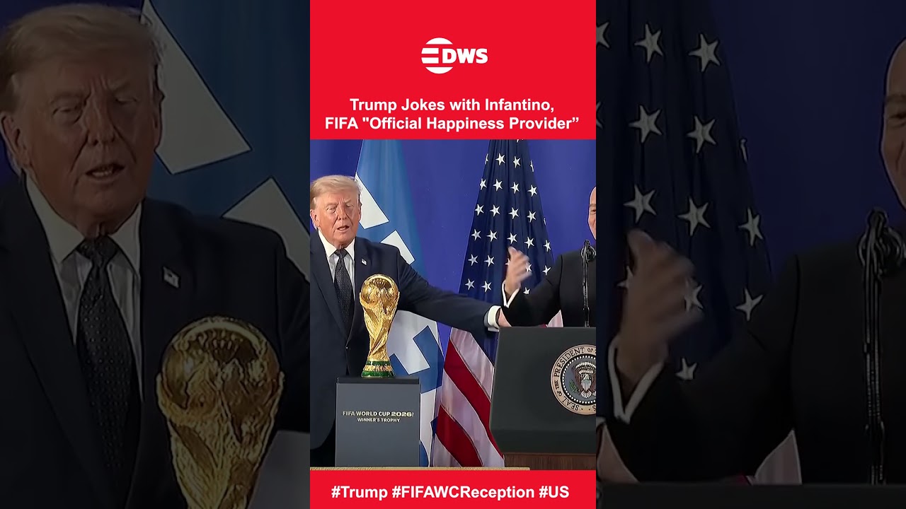 Трамп шутит с Инфантино о том, что ФИФА &mdash; &laquo;официальный поставщик счастья&raquo; для всего мира | DWS Ne...