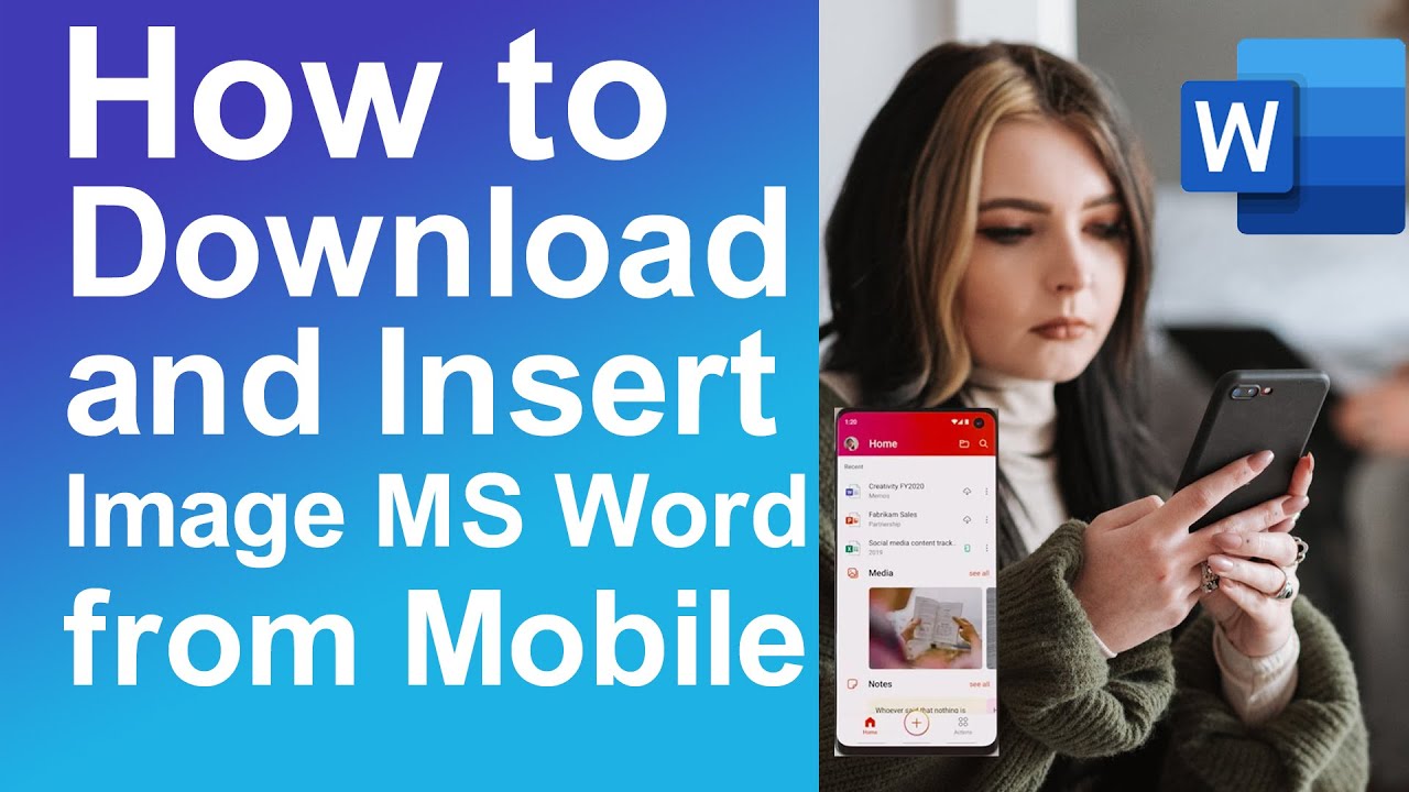 How to Download and Insert Image MS Word  from Mobile