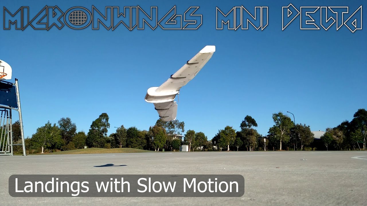 MicronWings Mini Delta V2 Landings with Slow Motion