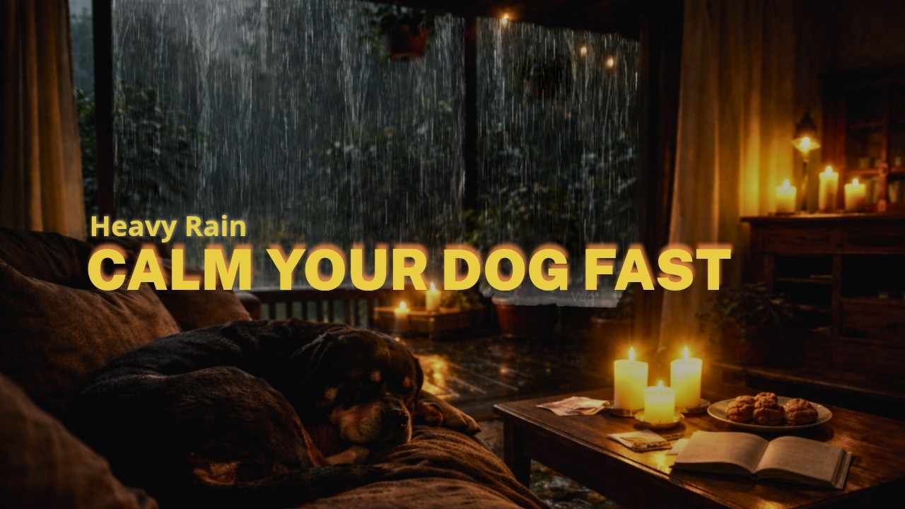 Calm Your Dog in Minutes 🐶🌧️ Heavy Rain Sounds for Anxiety Relief & Deep Sleep
