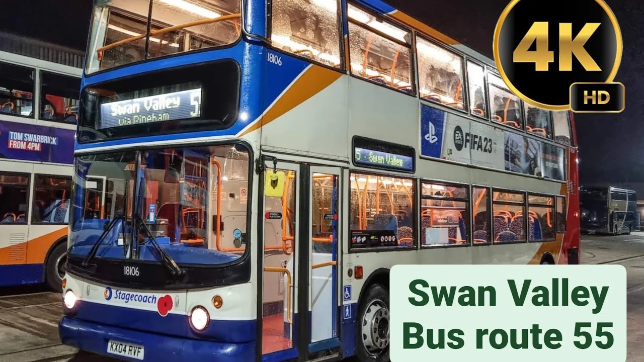 Bus route 55 Swan Valley  - Town centre Northampton +Map +Timetable
