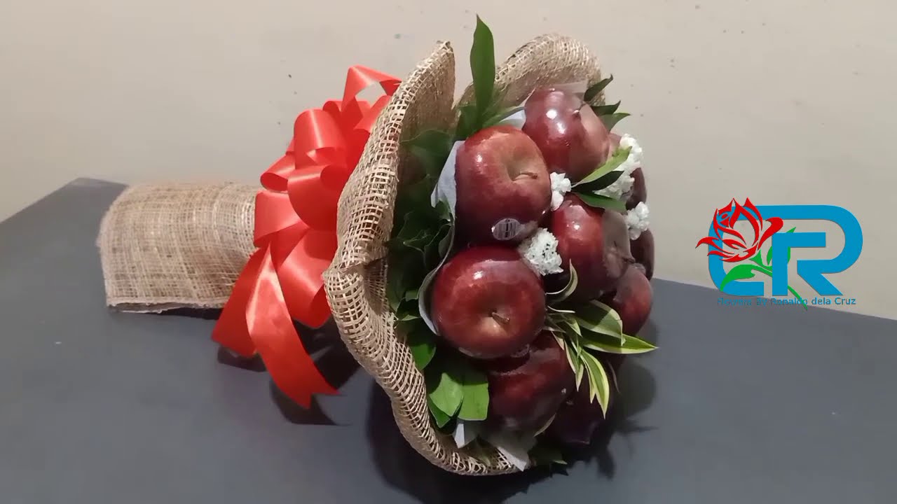 DIY Fruit Bouquet - How to Make Red Apples Bouquet - NO SKEWING