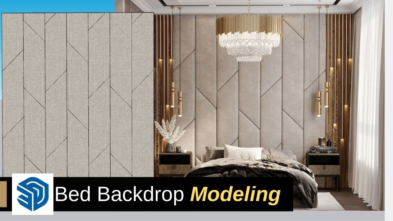 Bed Backdrop Modelling in SketchUp #1