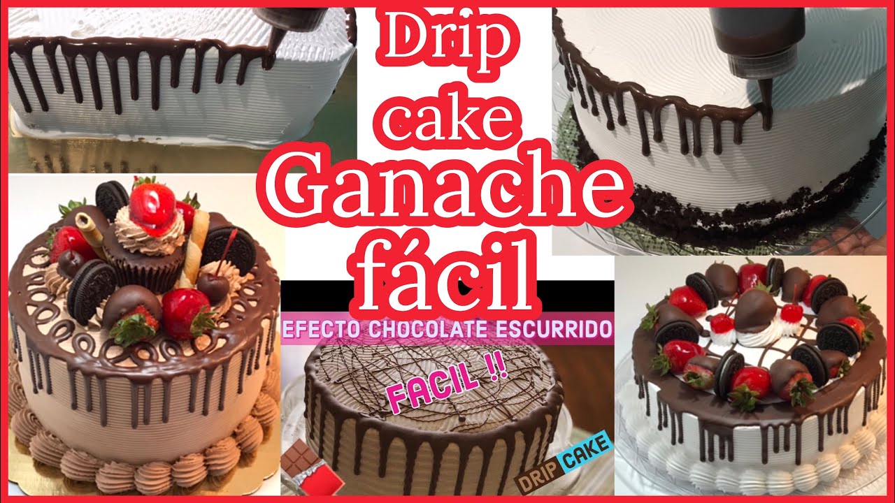 COMO HACER DRIP O GANACHE DE CHOCOLATE PARA PASTELES /EFECTO DE GOTEO O ESCURRIDO DE CHOCOLATE FACIL