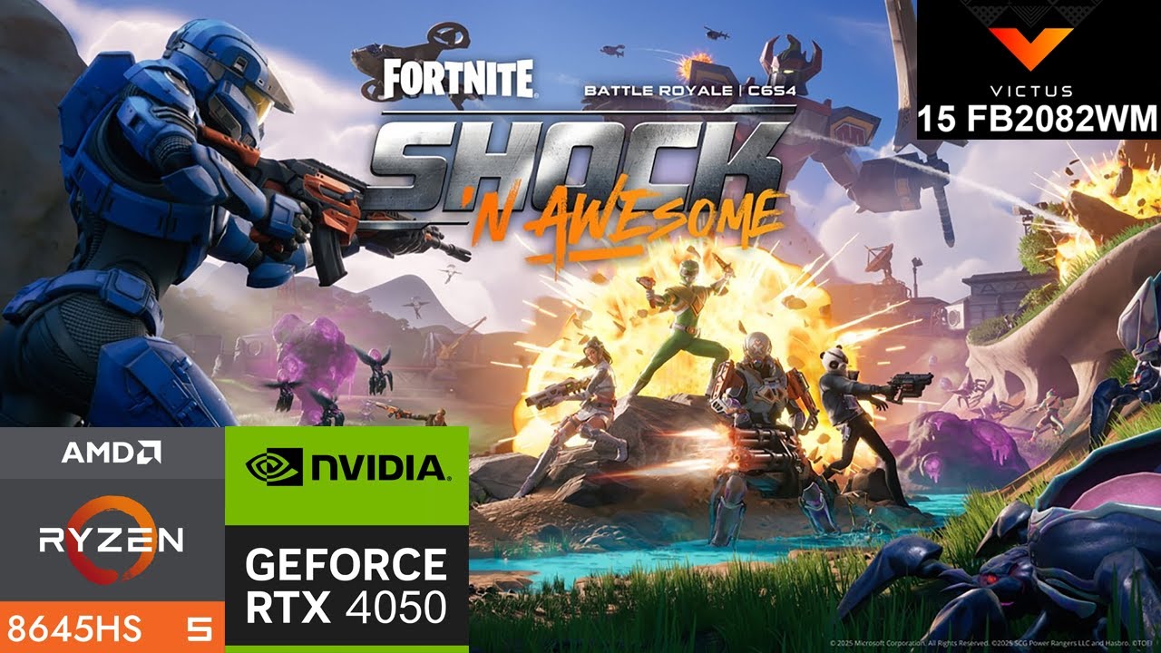 Fortnite Chapter 6 Season 4 Benchmark | HP Victus 15 – RTX 4050 + Ryzen 5 8645HS | Performance Mode
