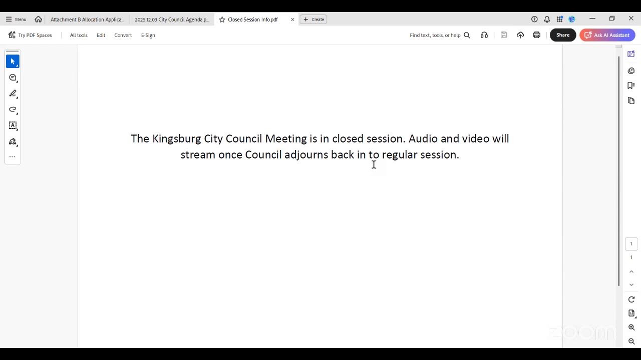 12/3/2025 Kingsburg City Council Meeting
