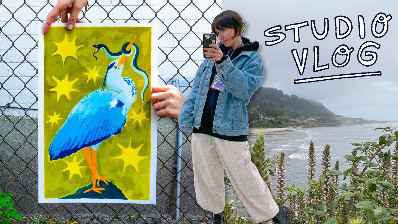 ART STUDIO VLOG ✷ painting so much, baking a cake, packing patreon orders