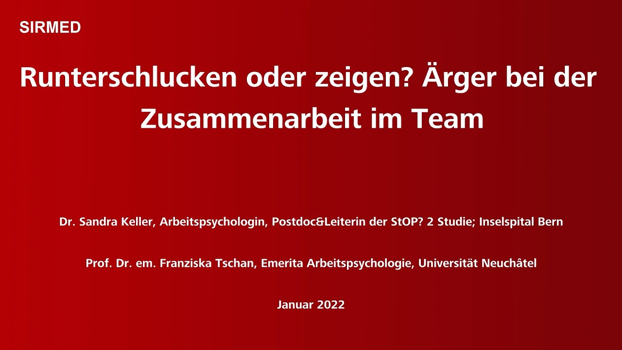 Webinar – Runterschlucken oder zeigen Ärger bei der Zusammenarbeit im Team