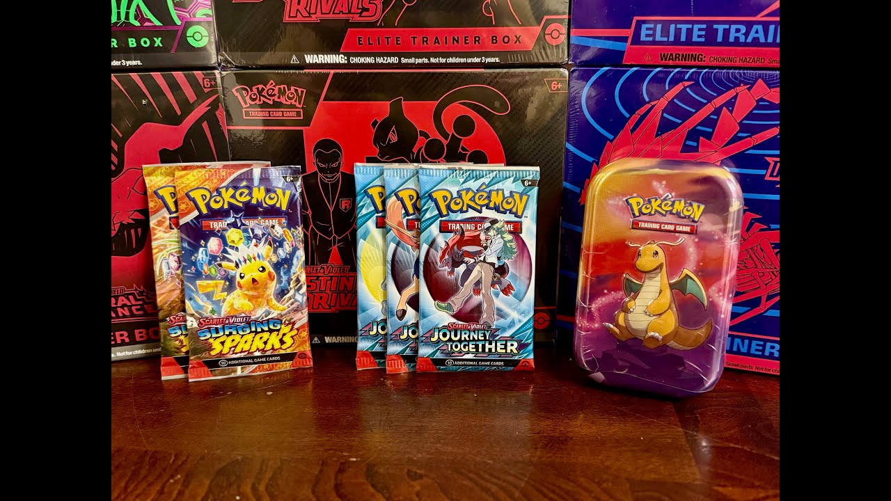 1 - Opening Surging Sparks & Journey Together Boosters, PLUS Dragonite Tin!